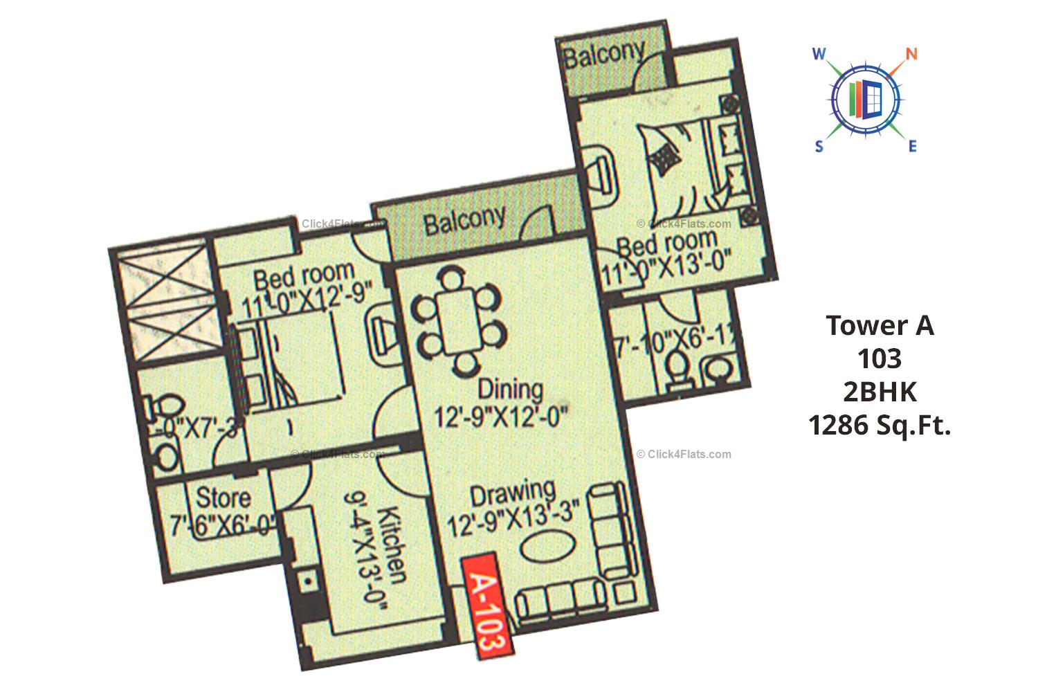 Balaji Majestic Heights 2 BHK 