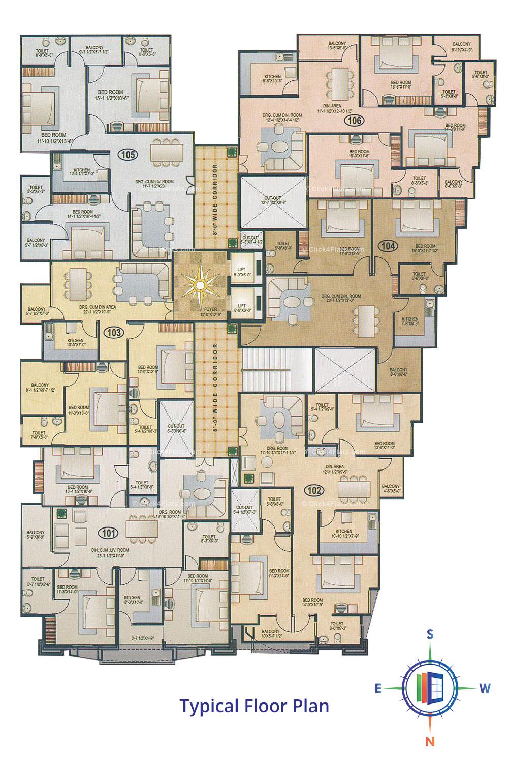 Apple Rajprayag Typical Floor Plan