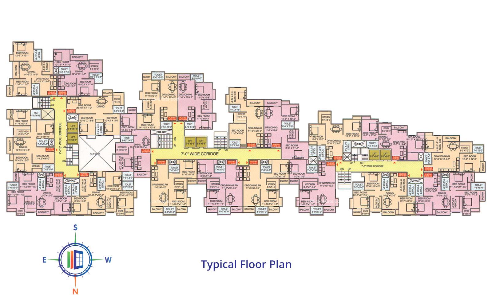 Balaji Tower 3 Typical Floor Plan