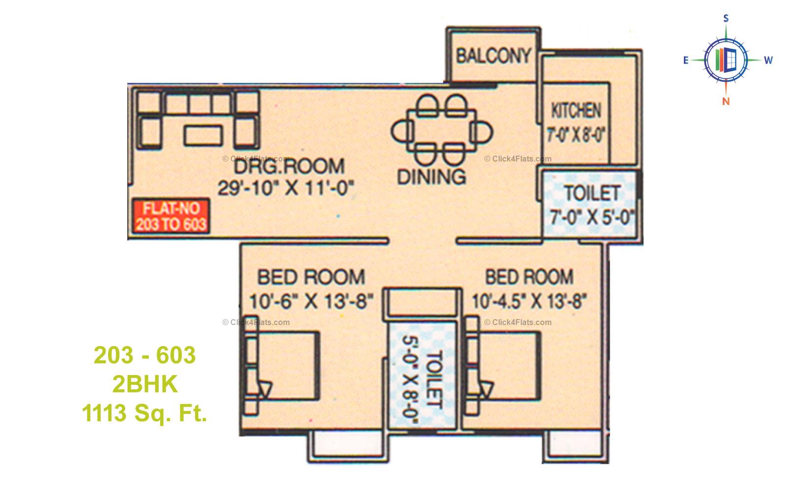 Balaji Tower 3 2 BHK 