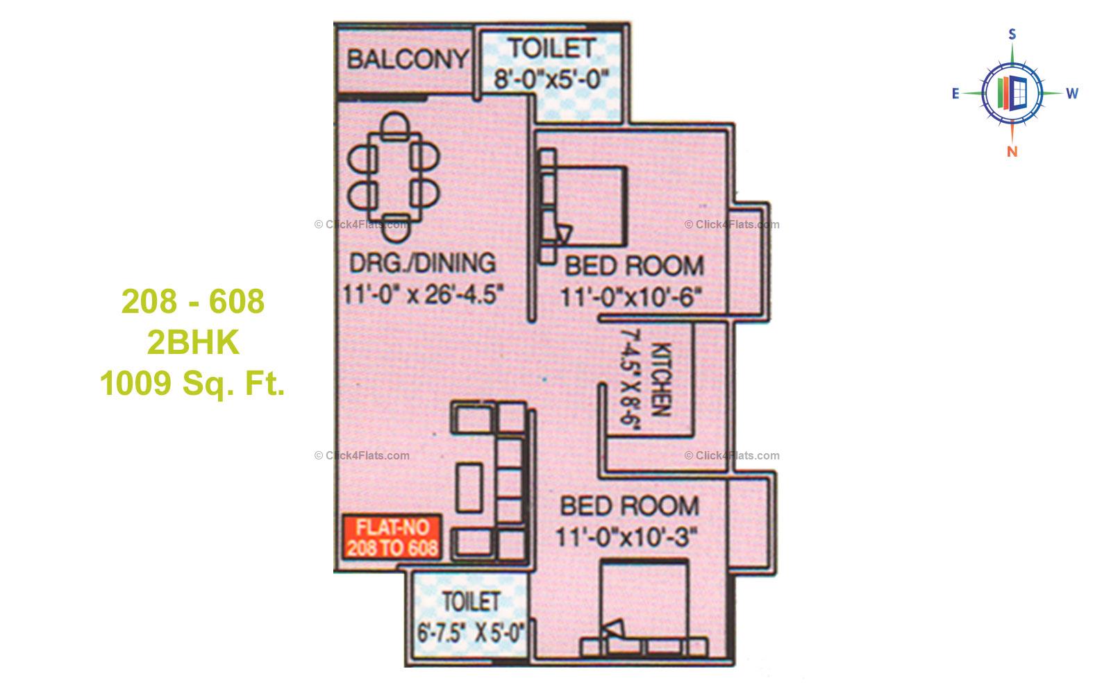 Balaji Tower 3 2 BHK 