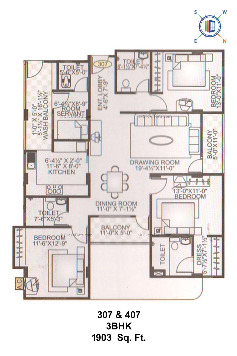 Athena 3 BHK 