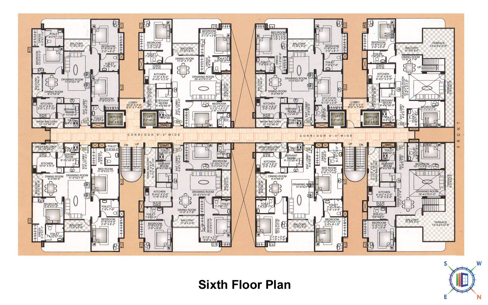 Athena Sixth Floor Plan