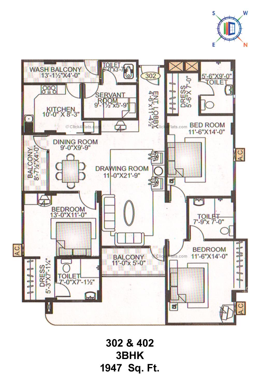 Athena 3 BHK 