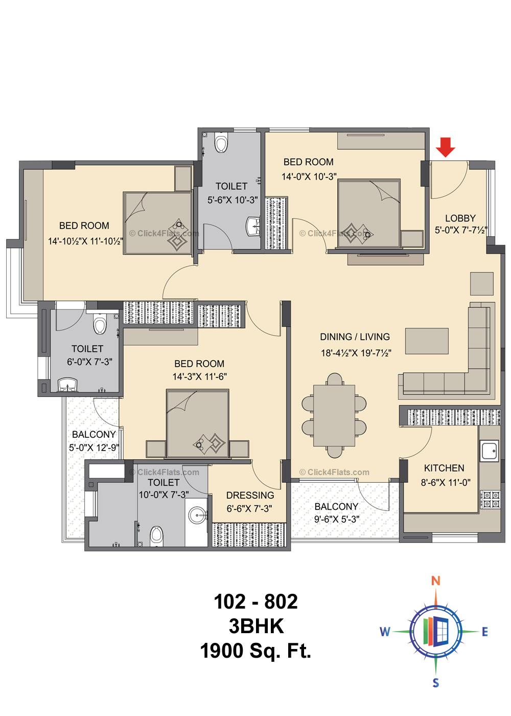 Paradise 9 3 BHK 