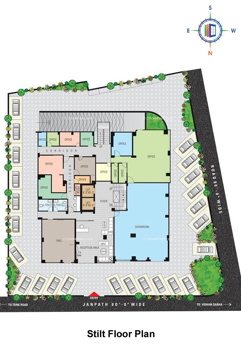 SDC Karan Heights Stilt Floor Plan