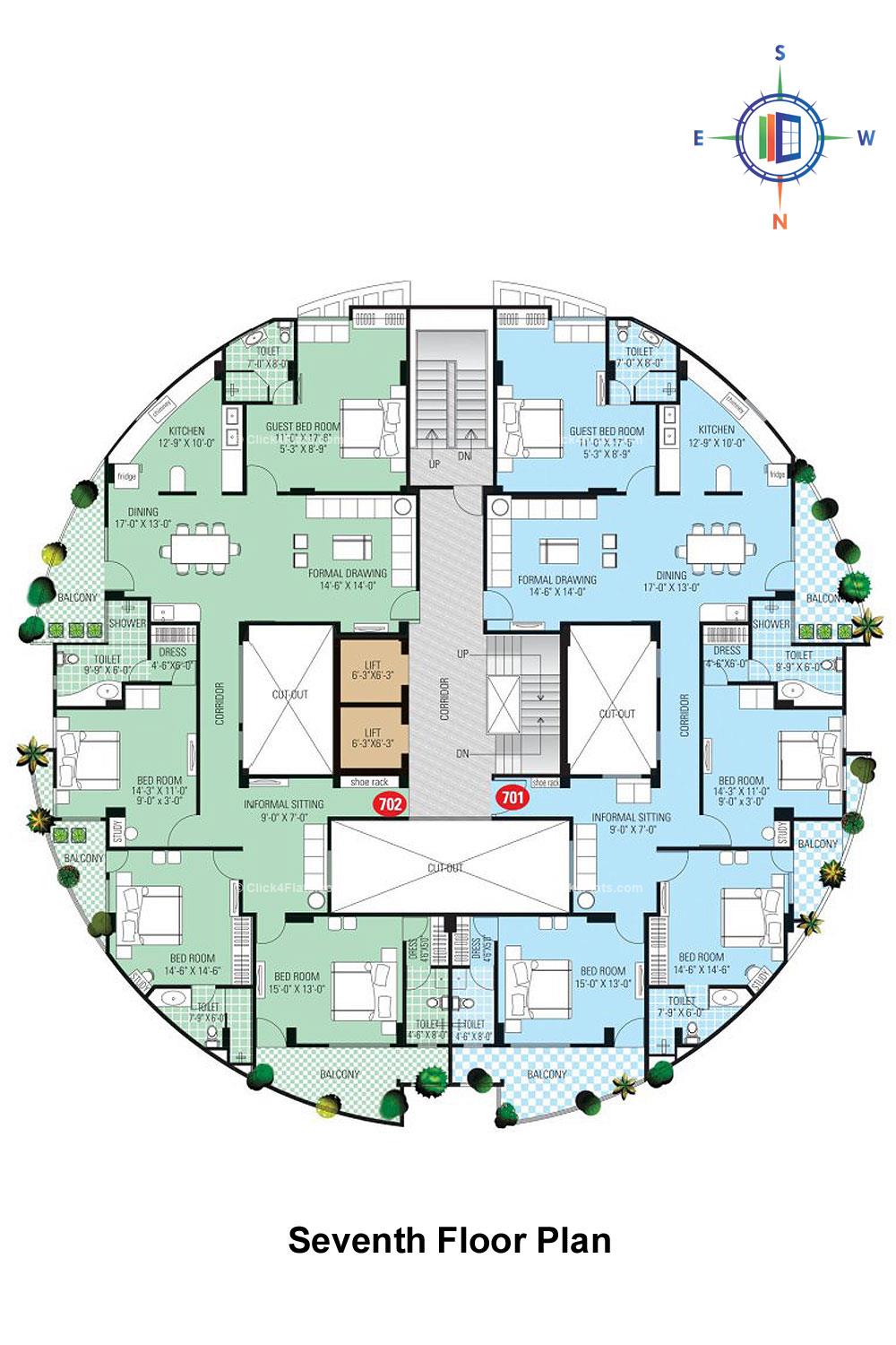 SDC Karan Heights Seventh Floor Plan