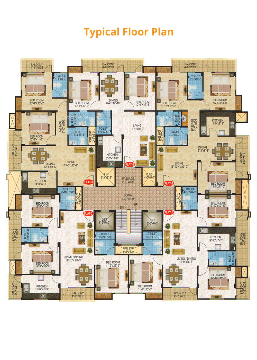 Park Exotica Typical Floor Plan