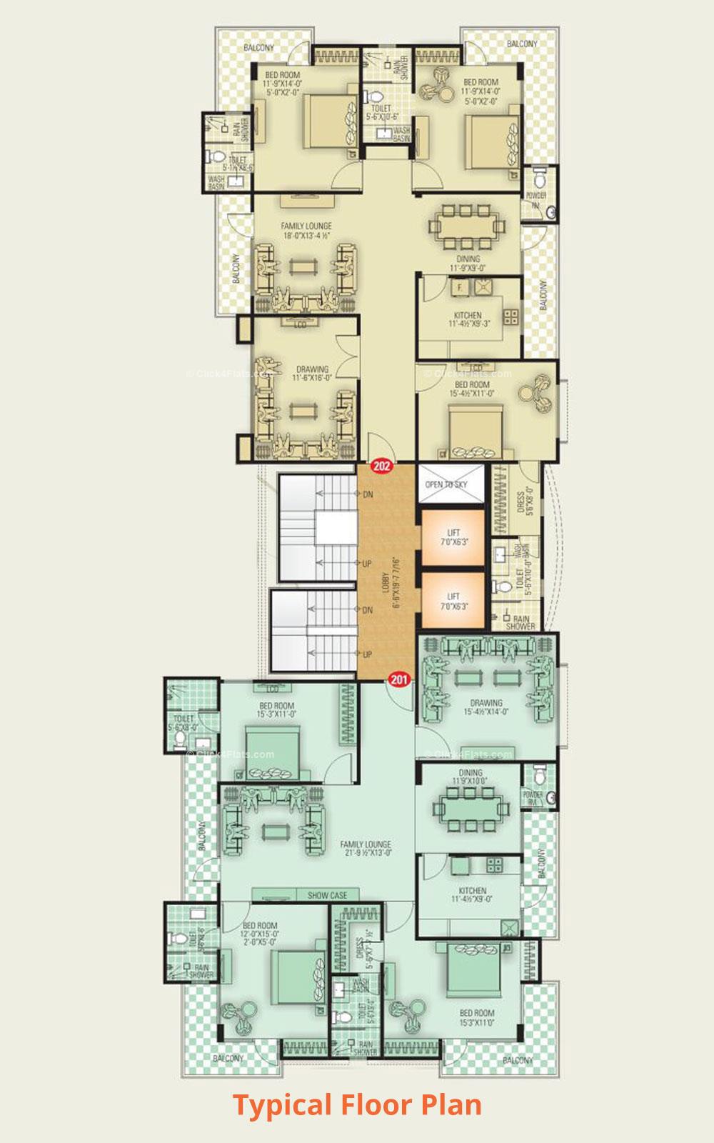 SDC Oasis Typical Floor Plan