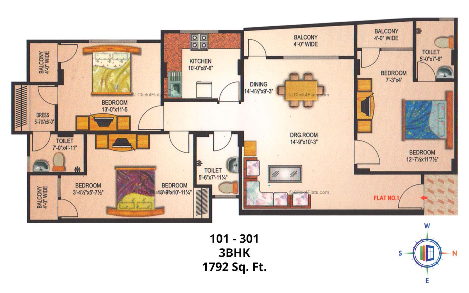 Nakshatra Pride 3 BHK 