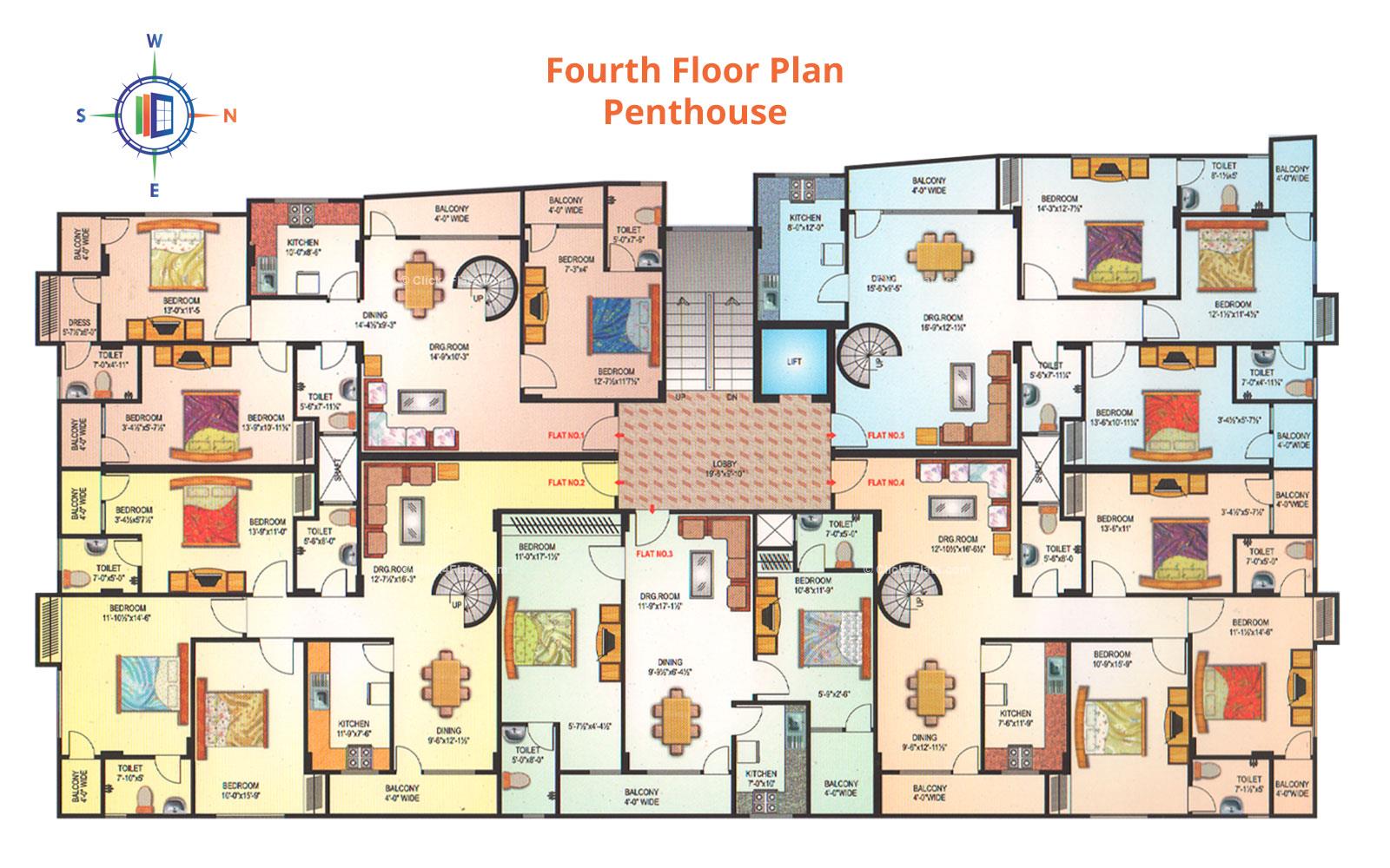 Nakshatra Pride Fourth Floor Plan