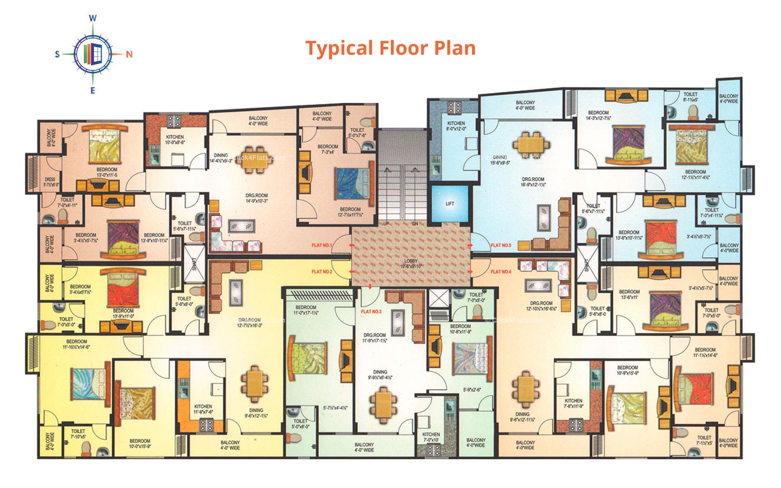 Nakshatra Pride Typical Floor Plan