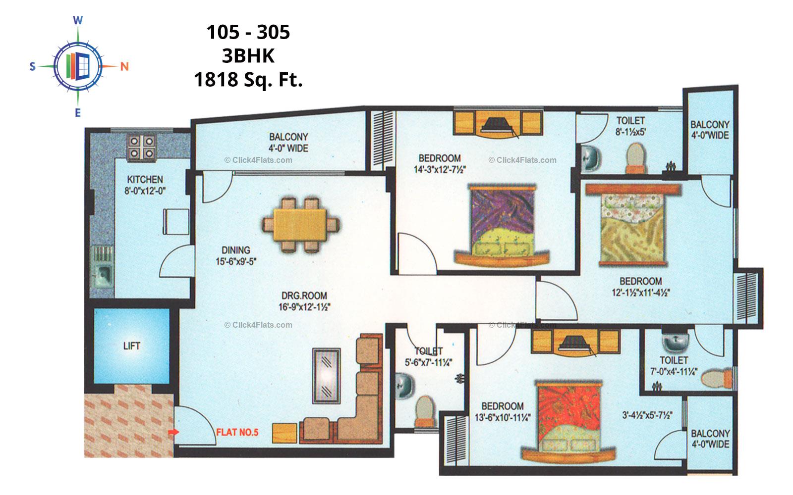 Nakshatra Pride 3 BHK 