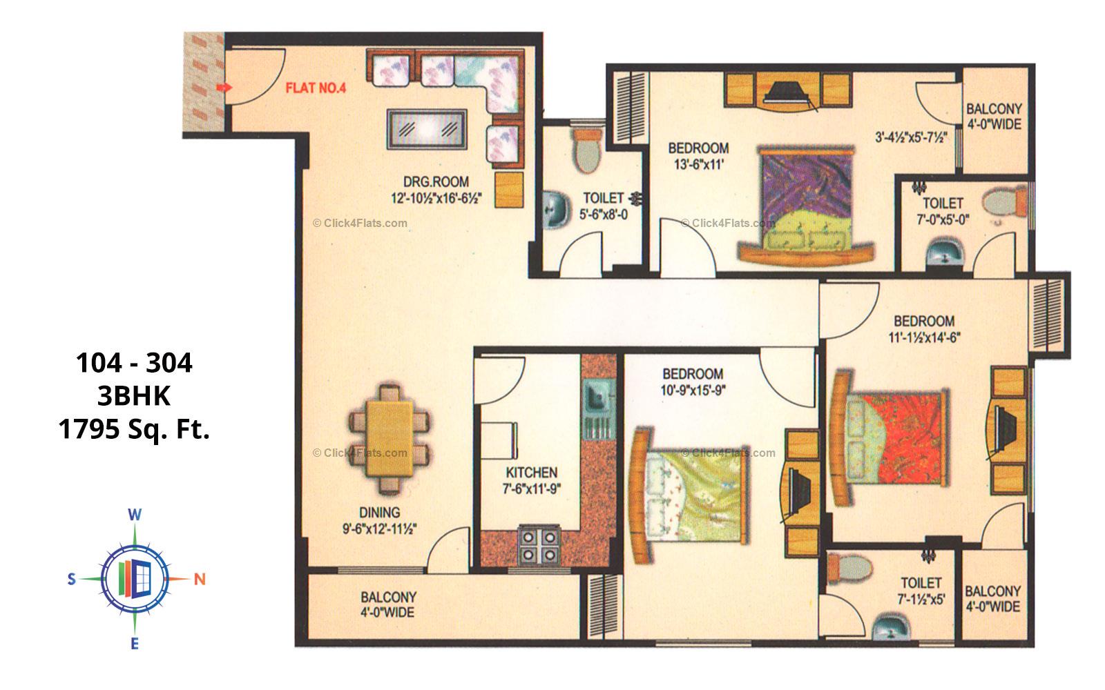 Nakshatra Pride 3 BHK 