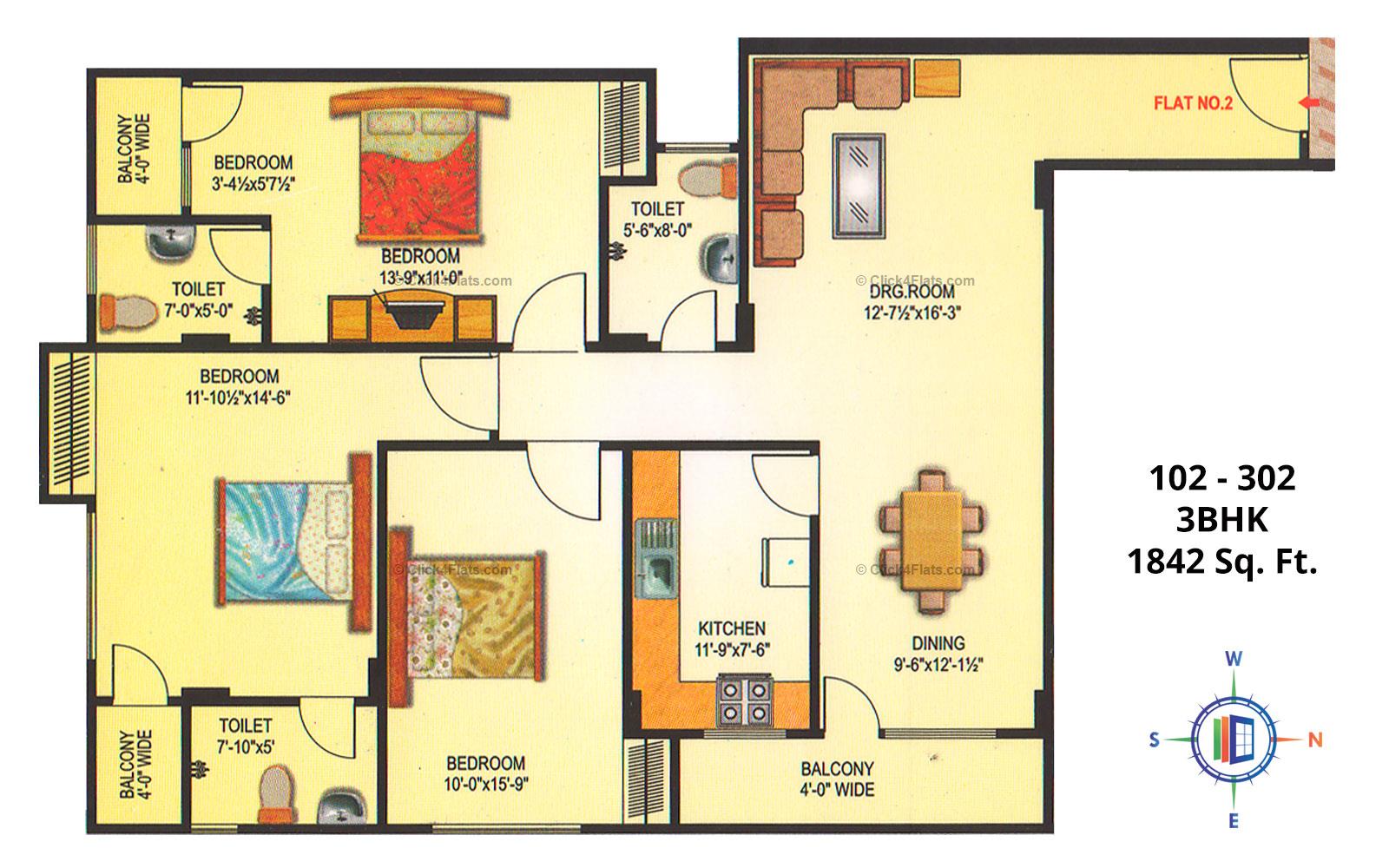 Nakshatra Pride 3 BHK 