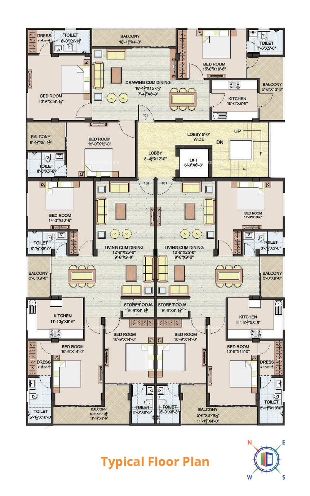 SSBC Su Prem Typical Floor Plan