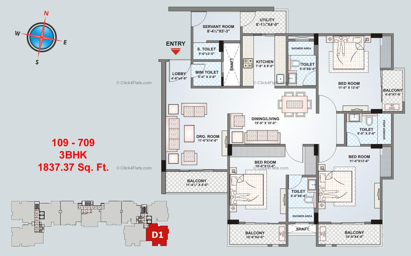 Felicity Emerald 3 BHK 