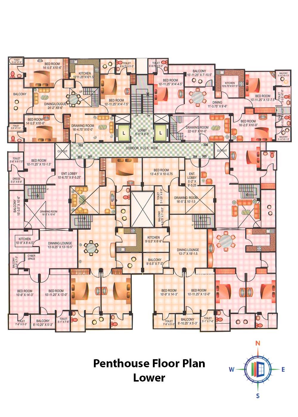 Pearl Pride Madho Penthouse Floor Plan Lower