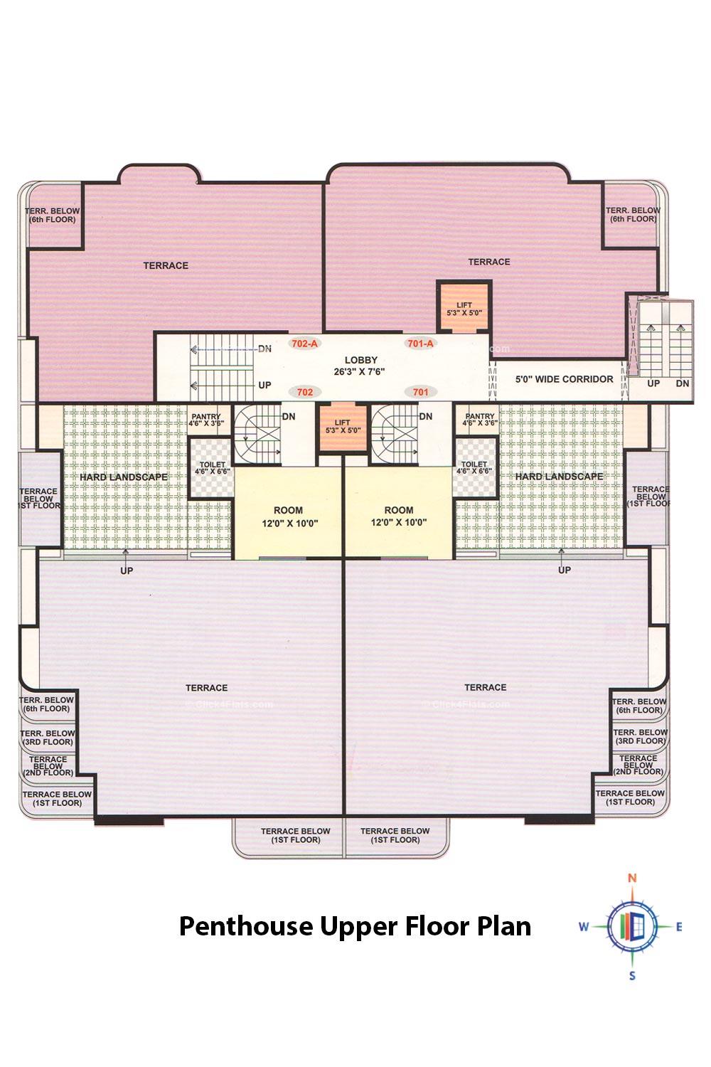 Pearl Medham Penthouse Upper Floor Plan