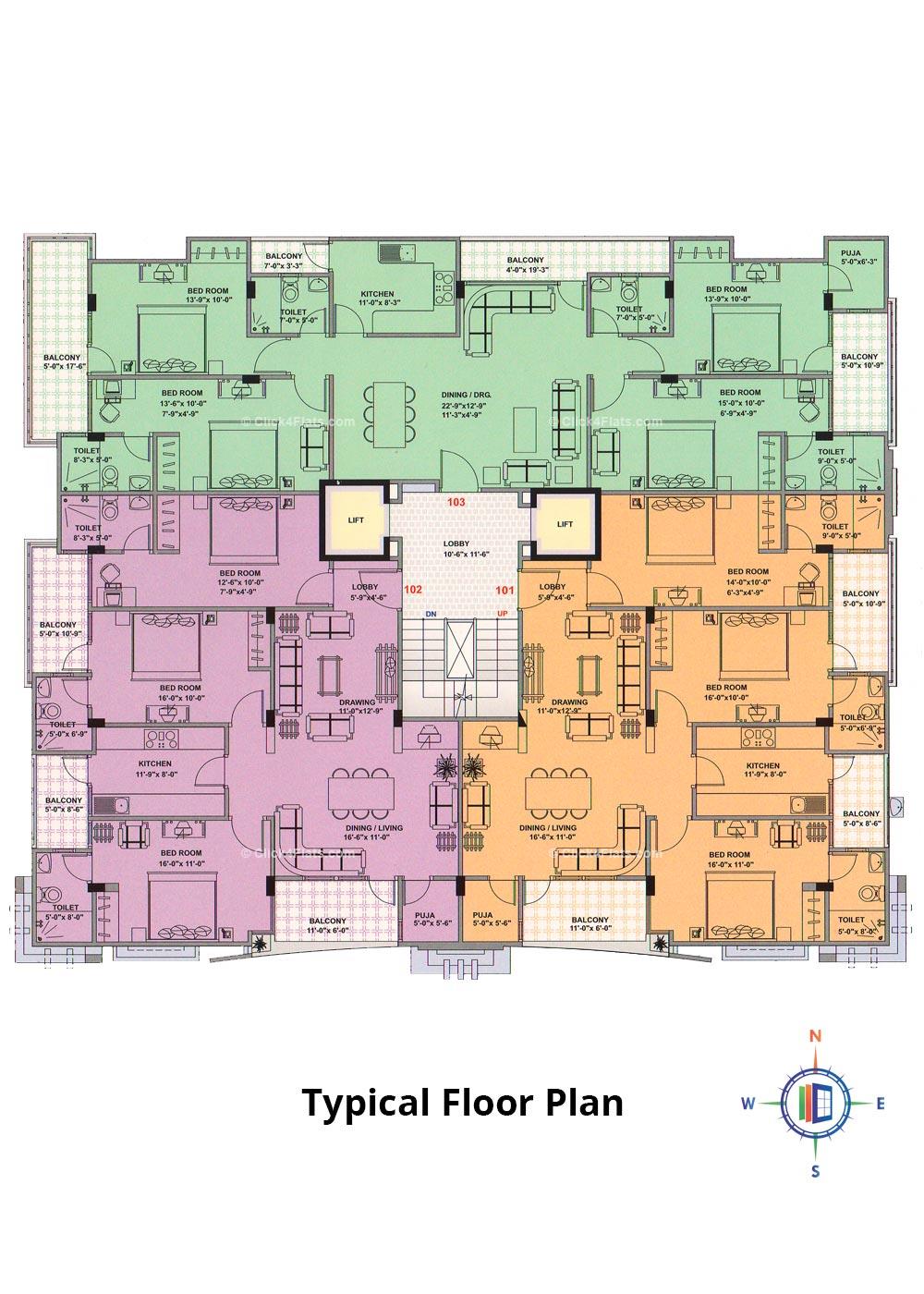 Pearl Premier Typical Floor Plan