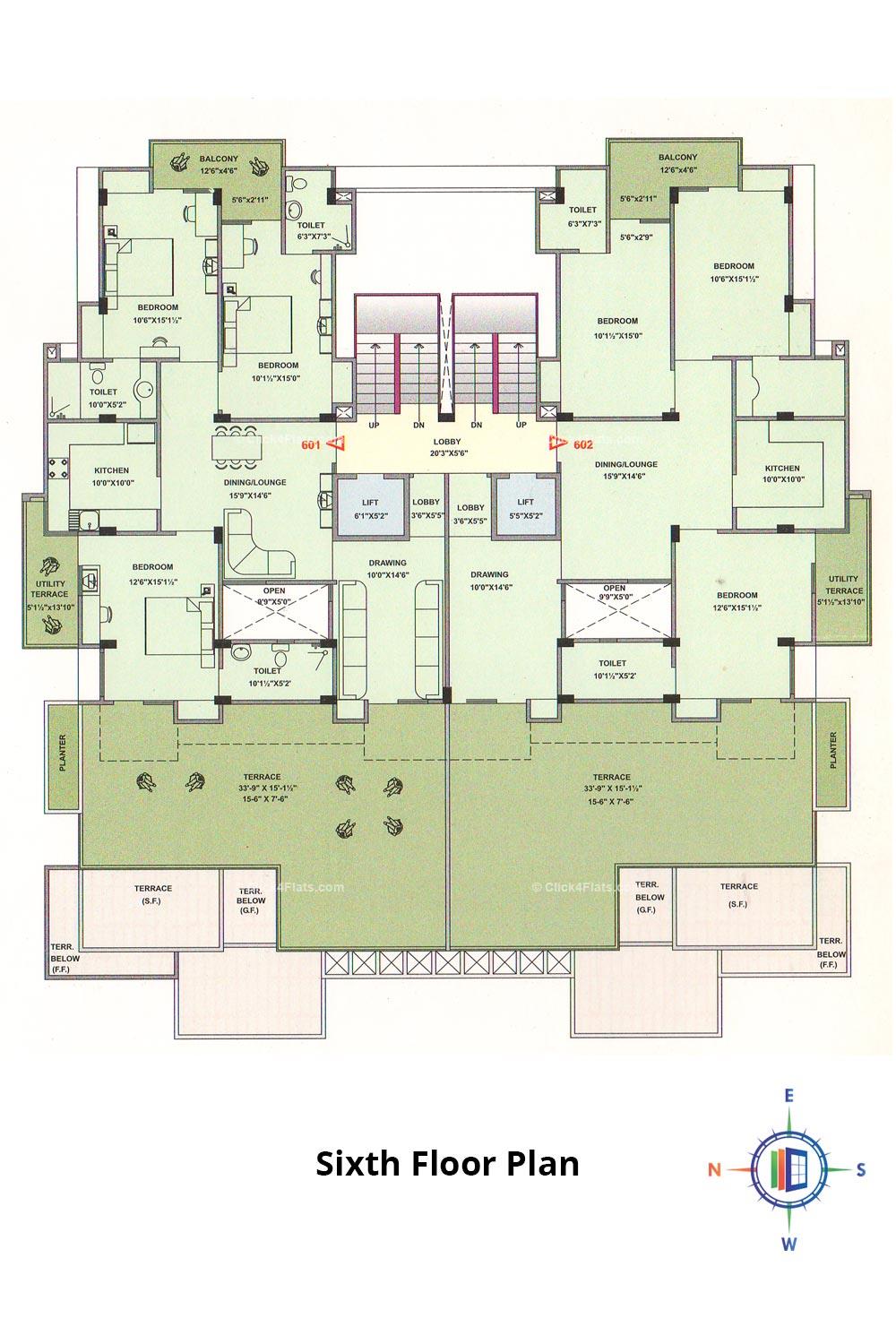 Pearl Passion Goverdhan Sixth Floor Plan