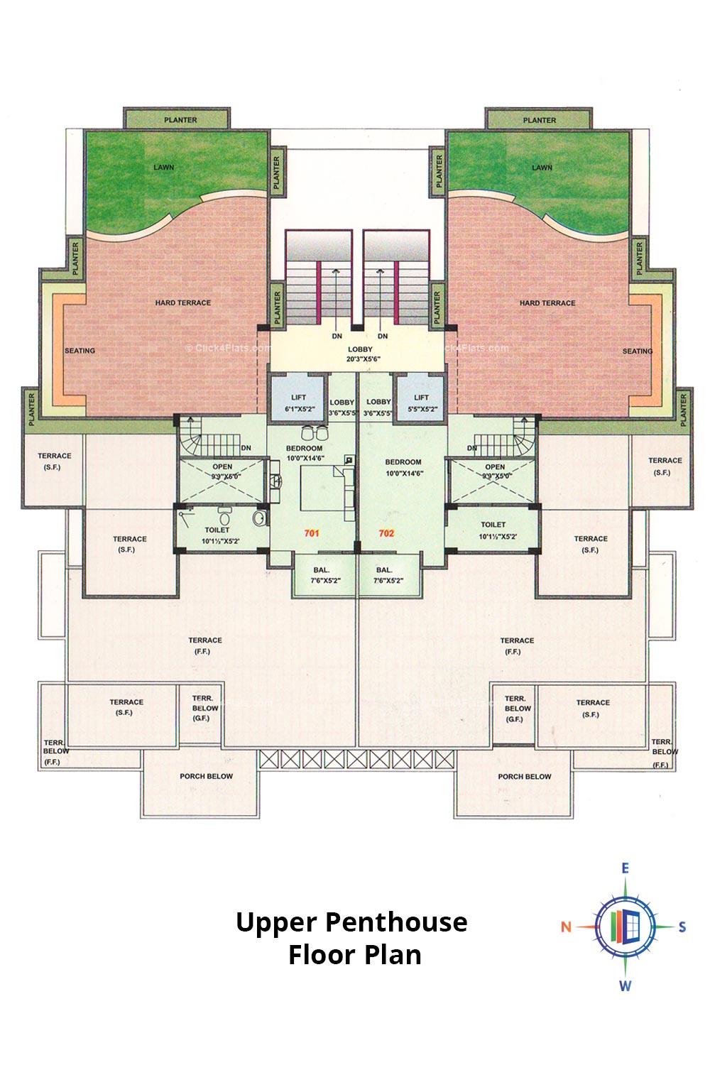 Pearl Passion Goverdhan Upper Penthouse Floor Plan