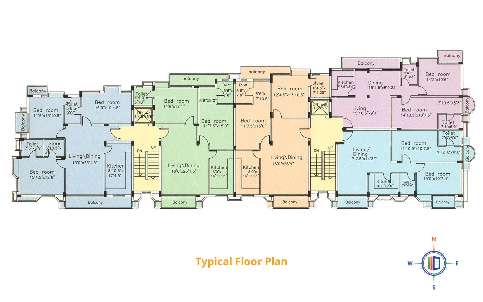 Amba Apartments Typical Floor Plan