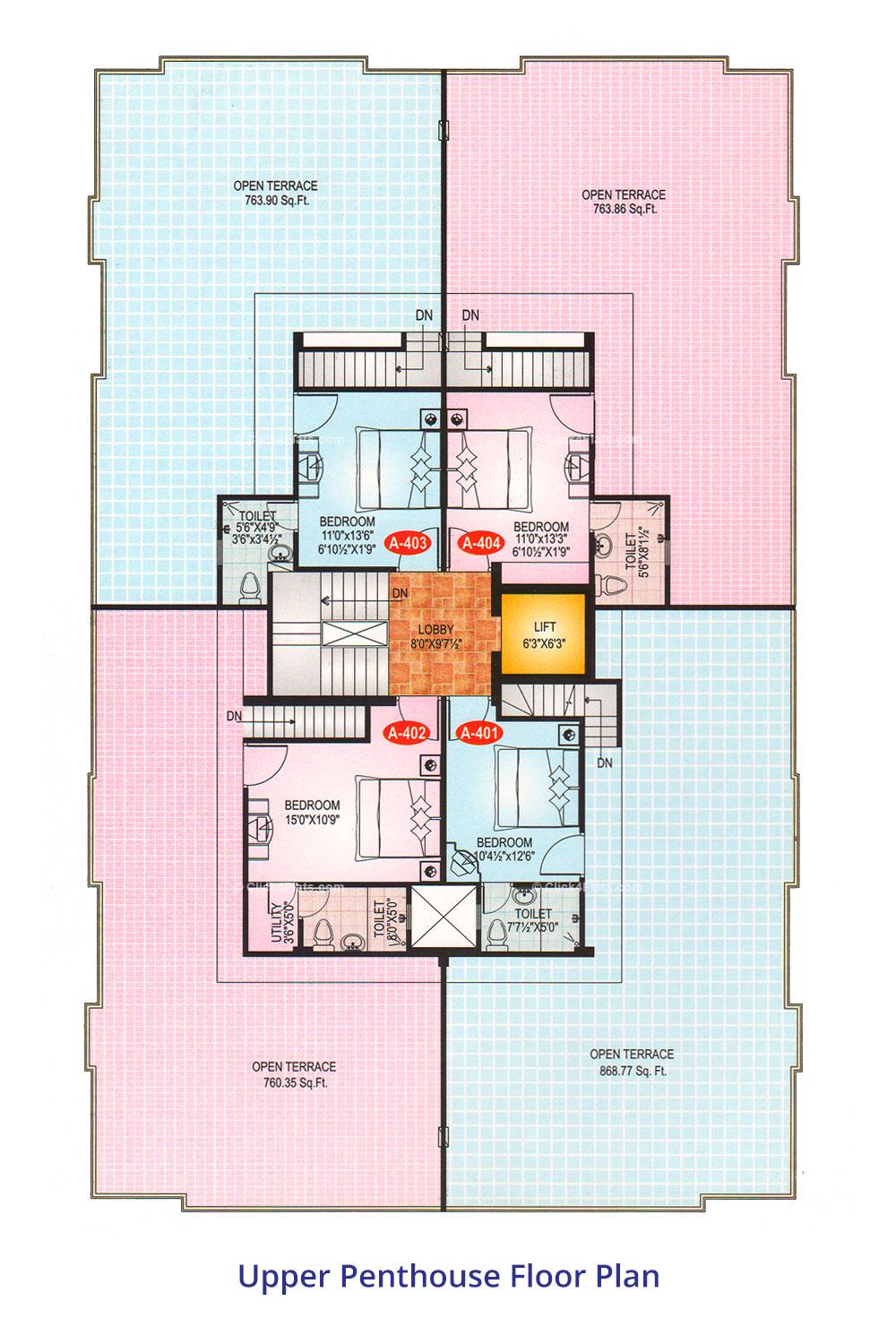 Harsukh Akshita Upper Penthouse Floor Plan 