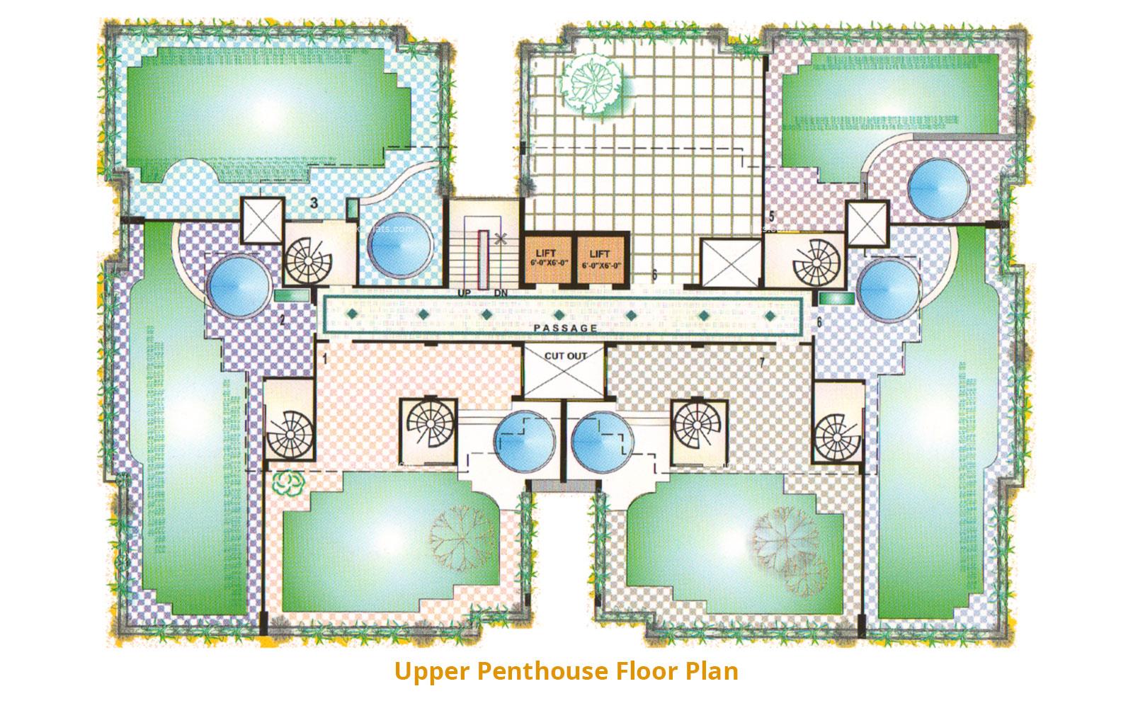 Paradise Apartments Upper Penthouse Floor Plan