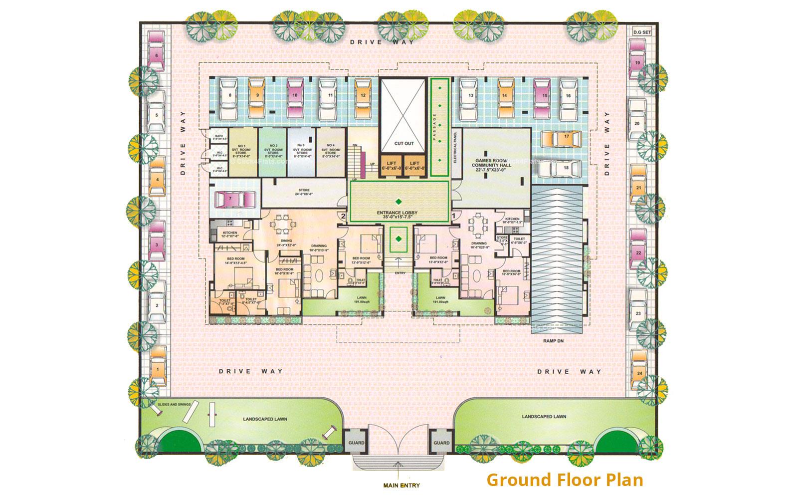 Paradise Apartments Ground Floor Plan