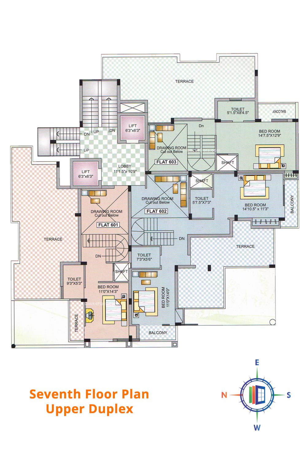 Royal Abode Seventh Floor Plan _ Duplex Upper 