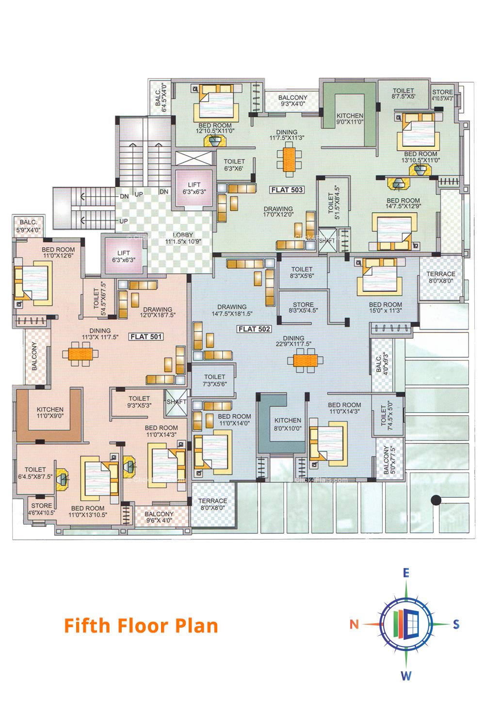 Royal Abode Fifth Floor Plan