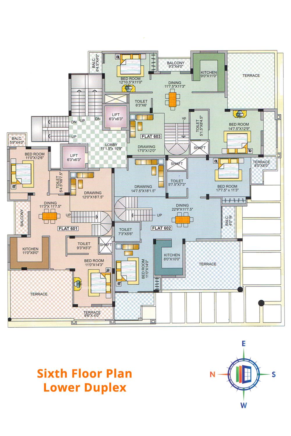 Royal Abode Sixth Floor Plan - Duplex Lower