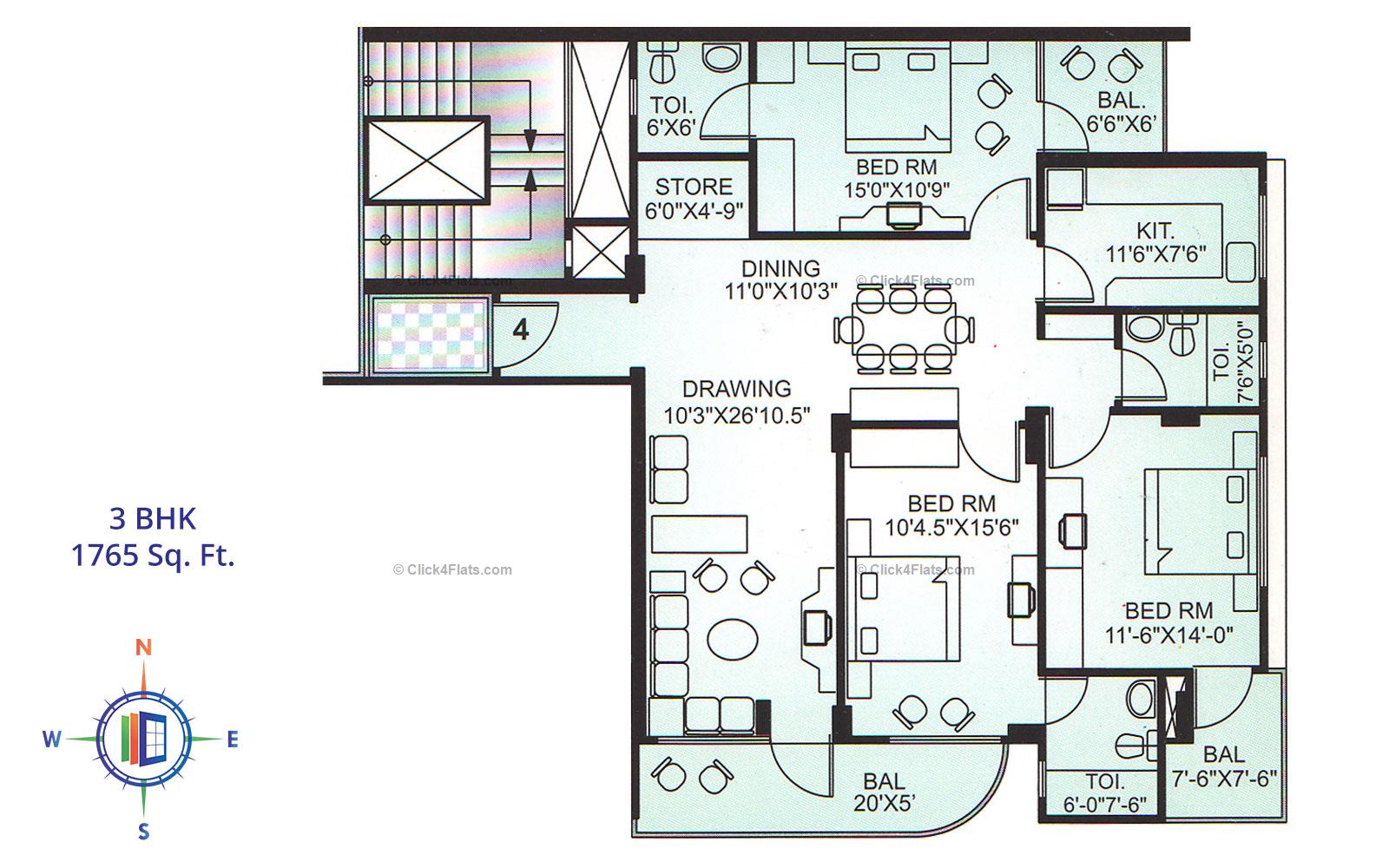 Upasana Residency 3 BHK 