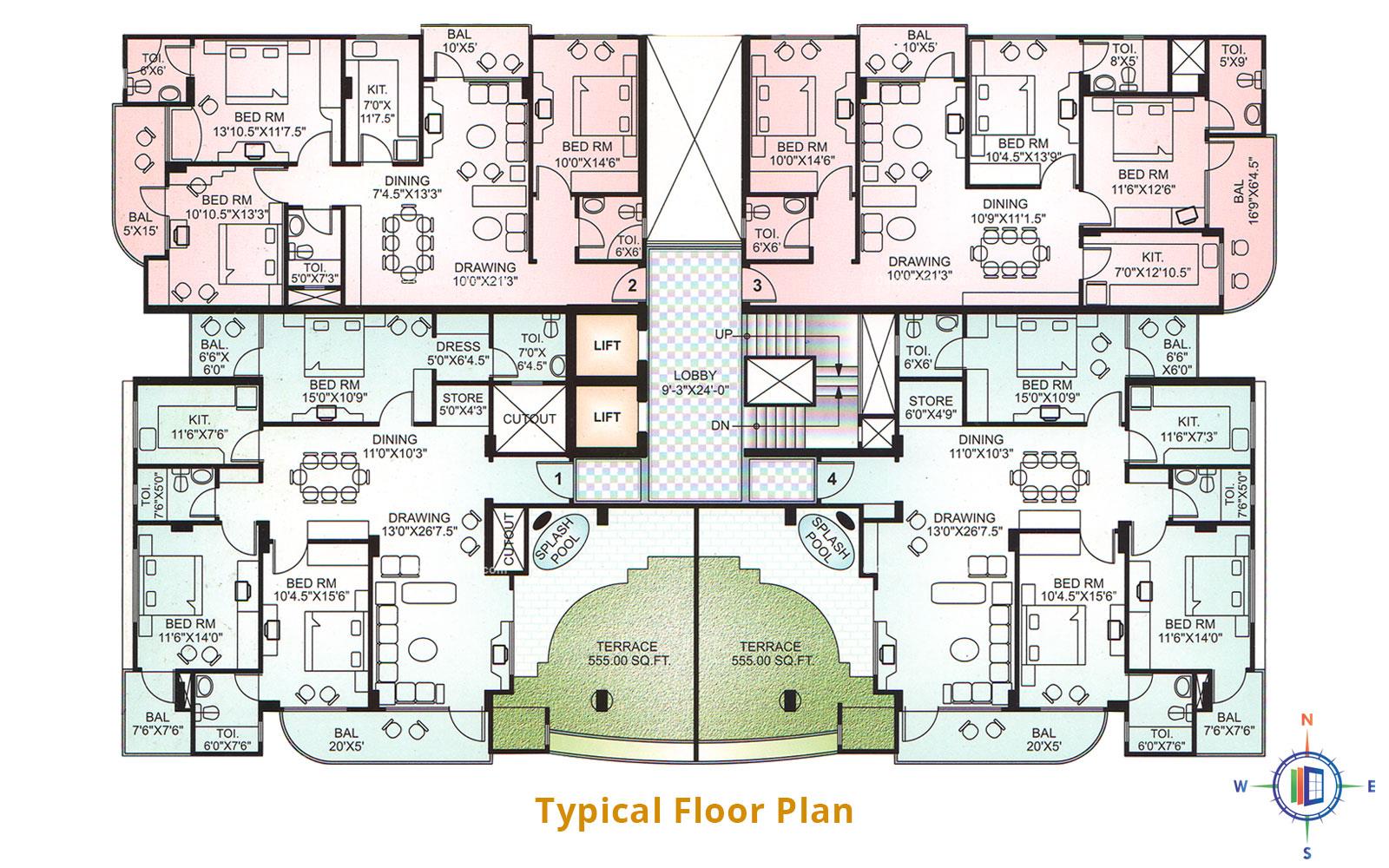 Upasana Residency Seventh Floor Plan