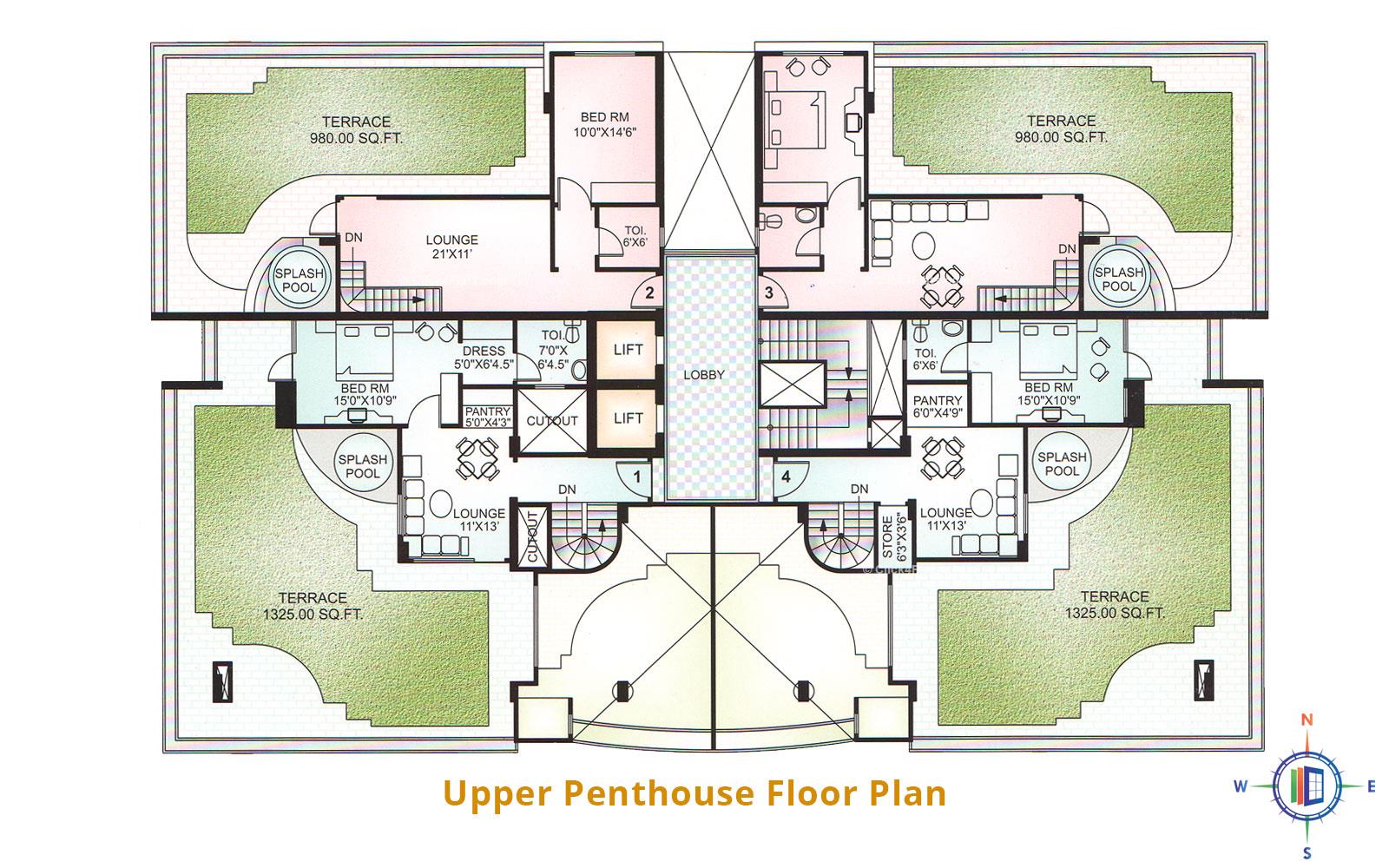 Upasana Residency Upper Penthouse Floor Plan