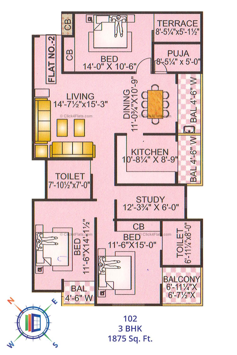 Sapphire Anand 3 BHK 