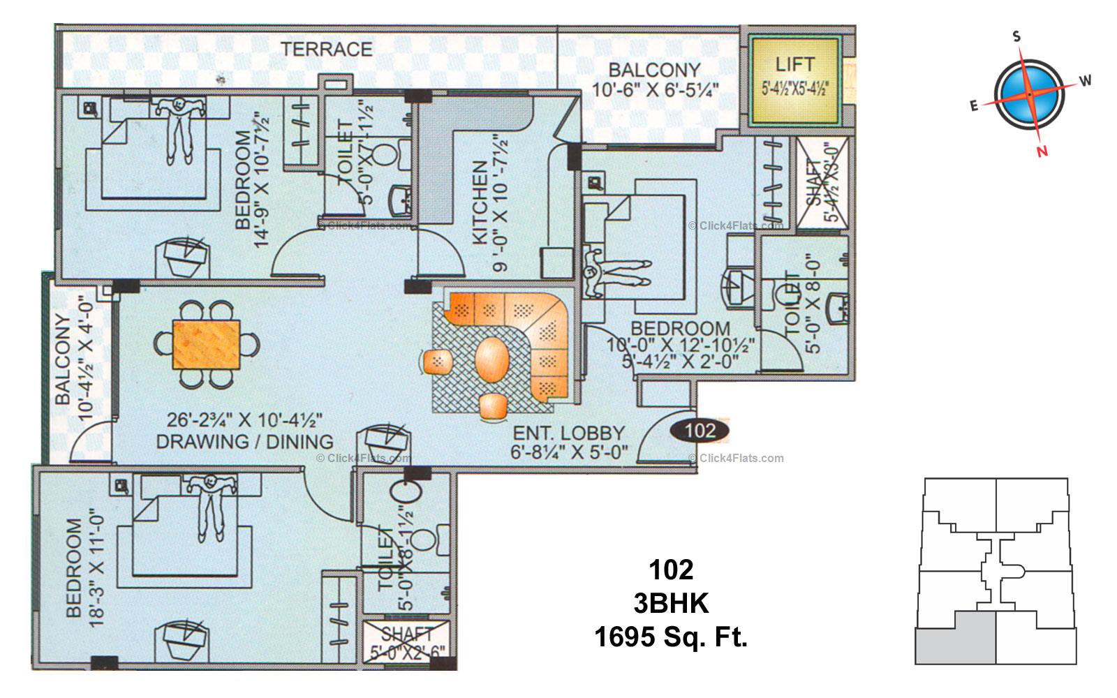 Paradise Regency 3 BHK 