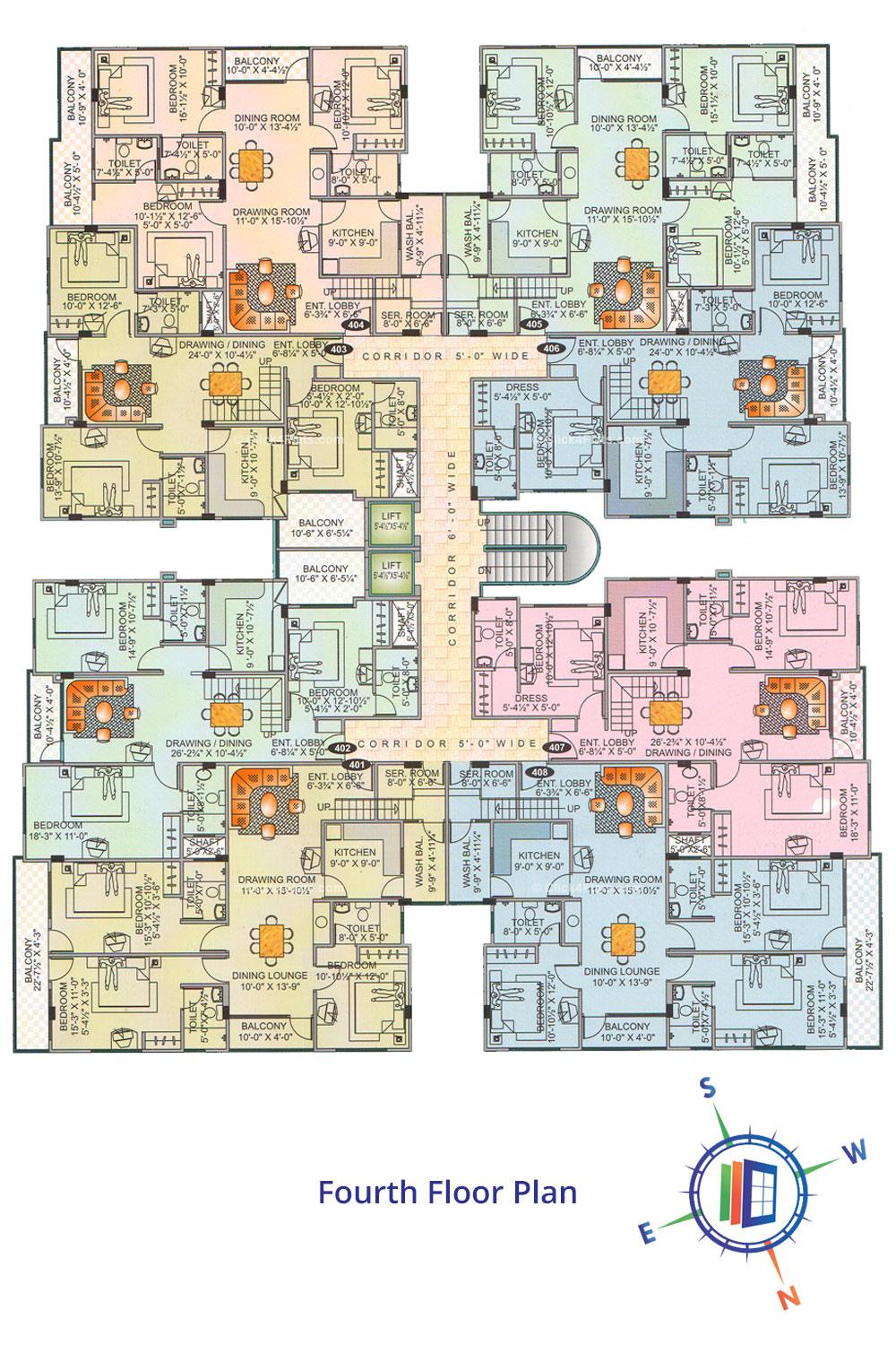 Paradise Regency Fourth Floor Plan