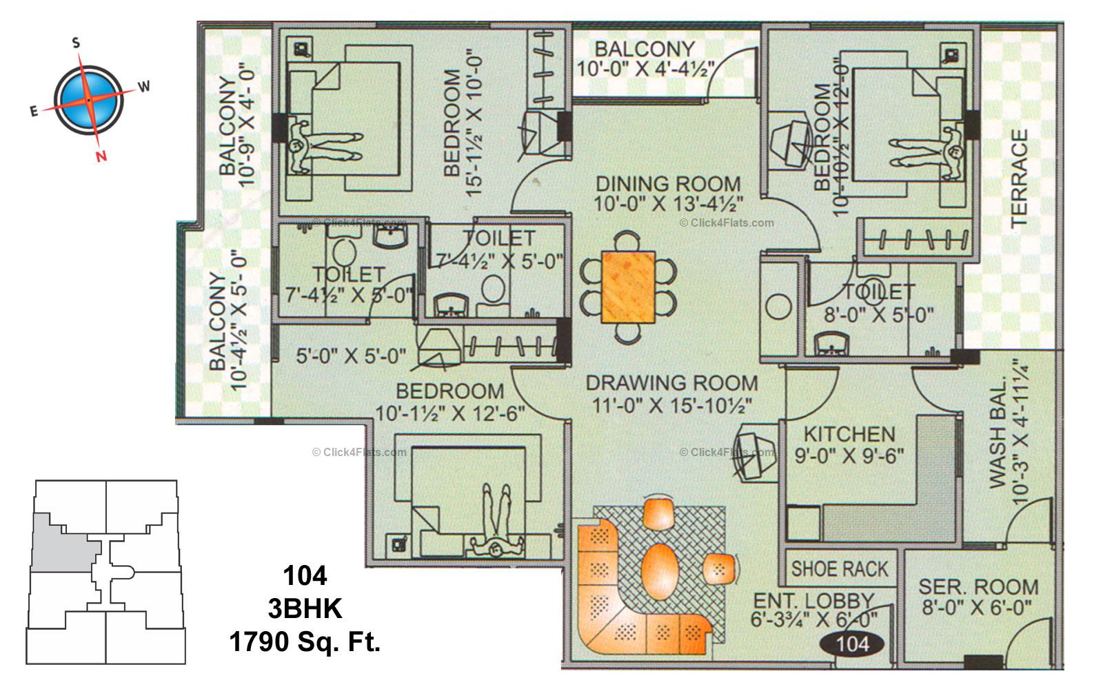 Paradise Regency 3 BHK 