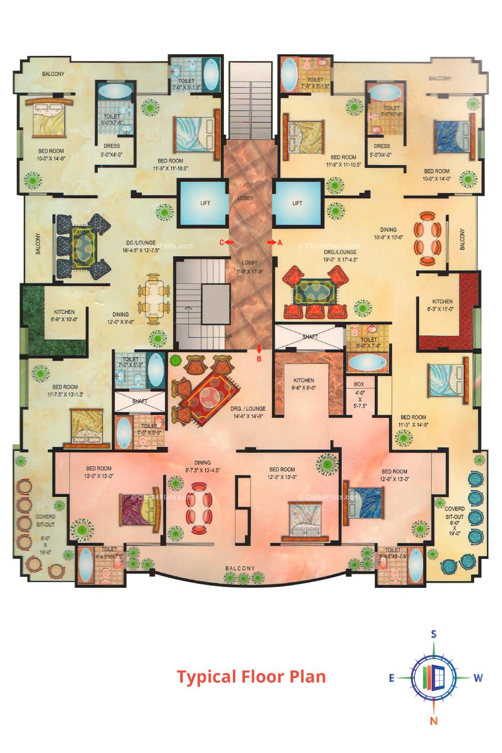 Golden Sunflower Typical Floor Plan