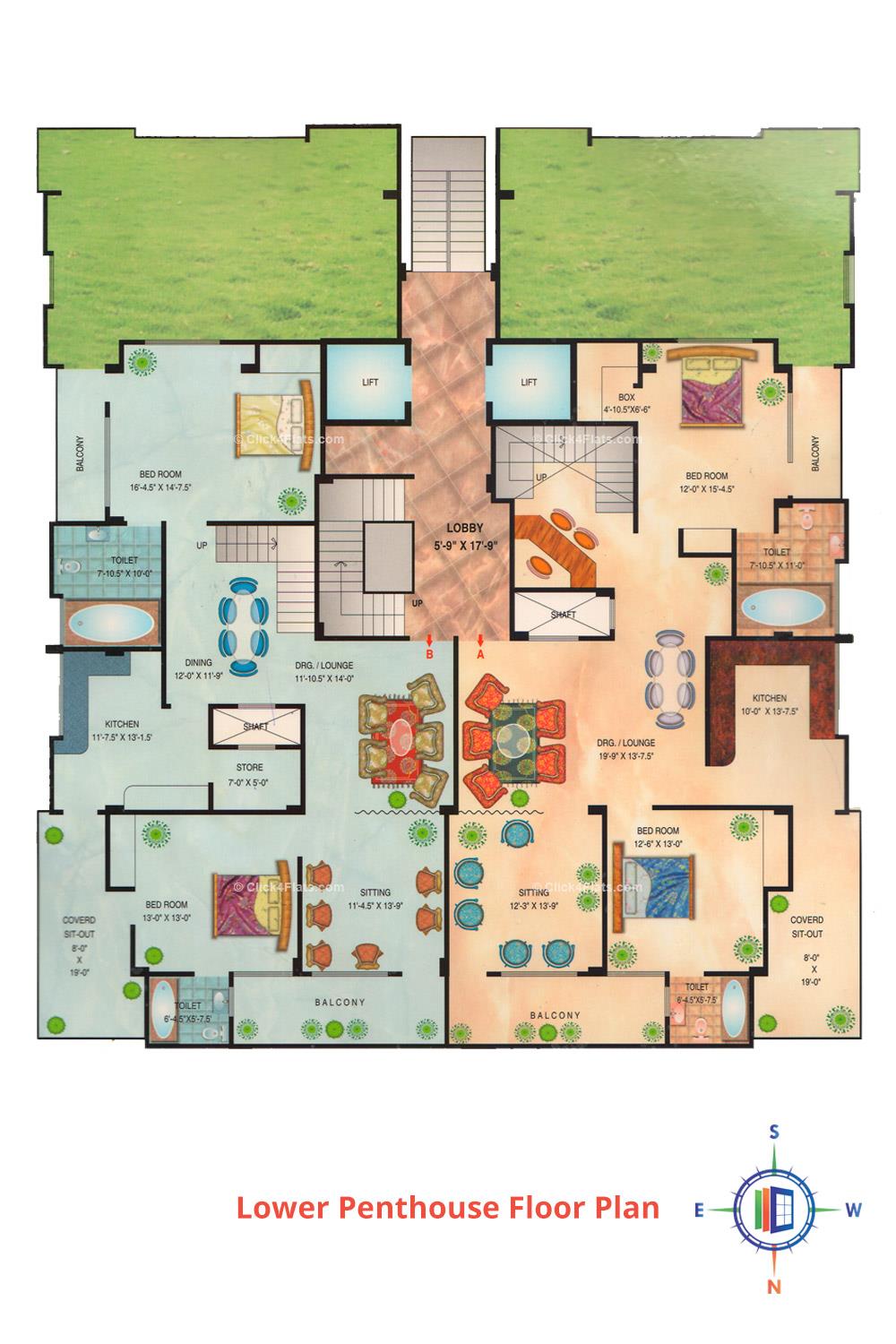 Golden Sunflower Lower Penthouse Floor Plan