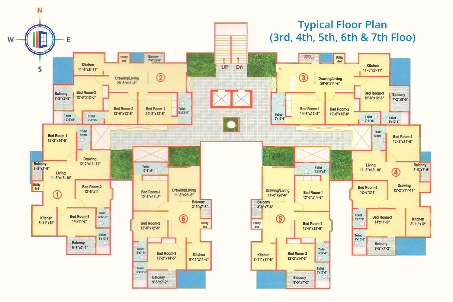 The Crown Plaza Typical Floor Plan