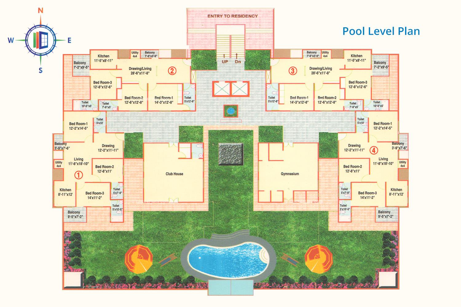 The Crown Plaza Pool Floor Plan