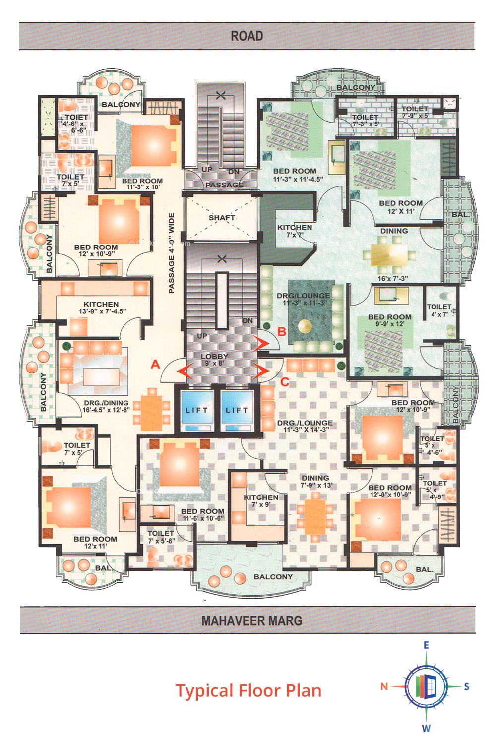 Golden Empire Typical Floor Plan