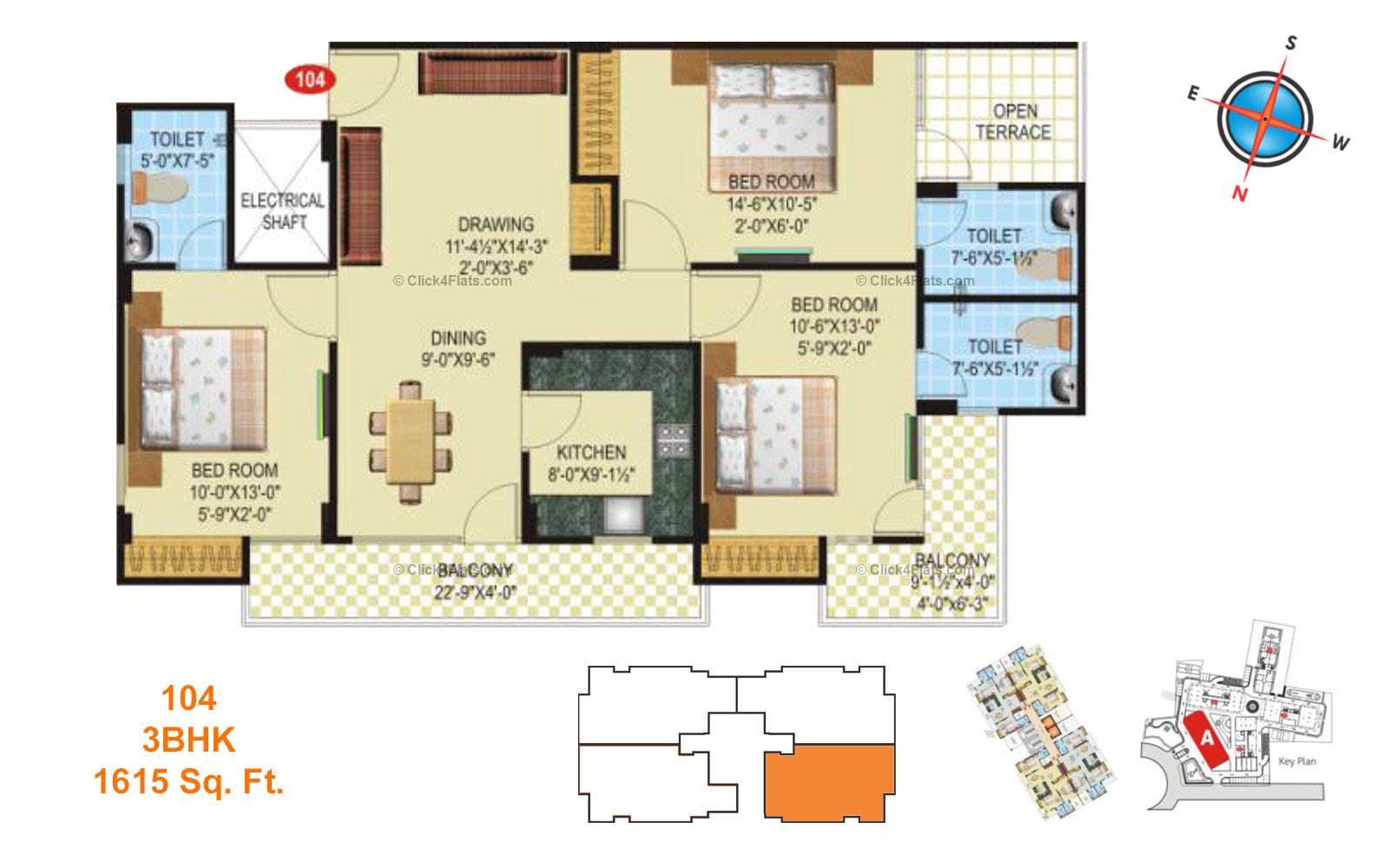 SDC Green Park 3 BHK 