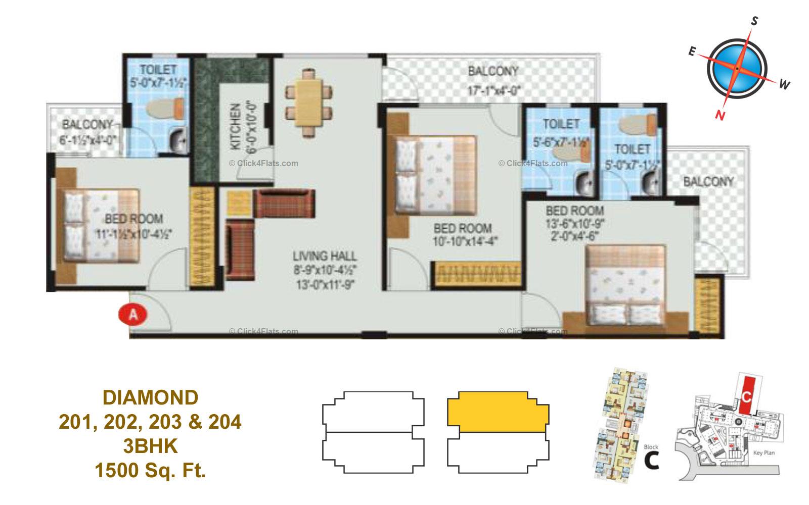 SDC Green Park 3 BHK 