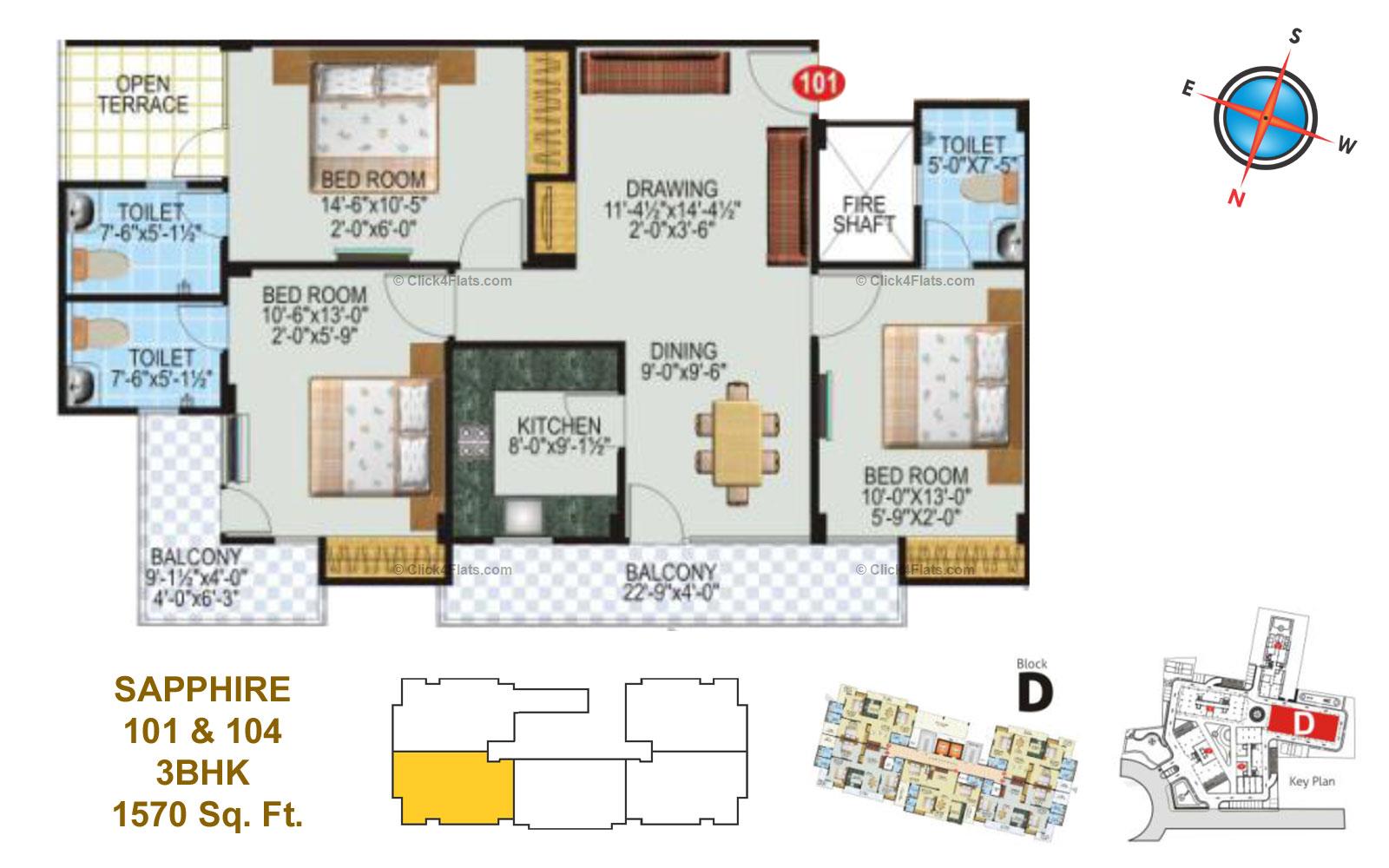 SDC Green Park 3 BHK 