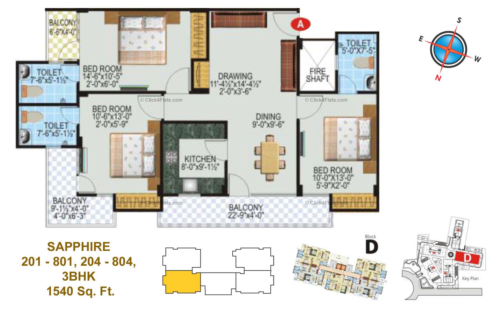 SDC Green Park 3 BHK 