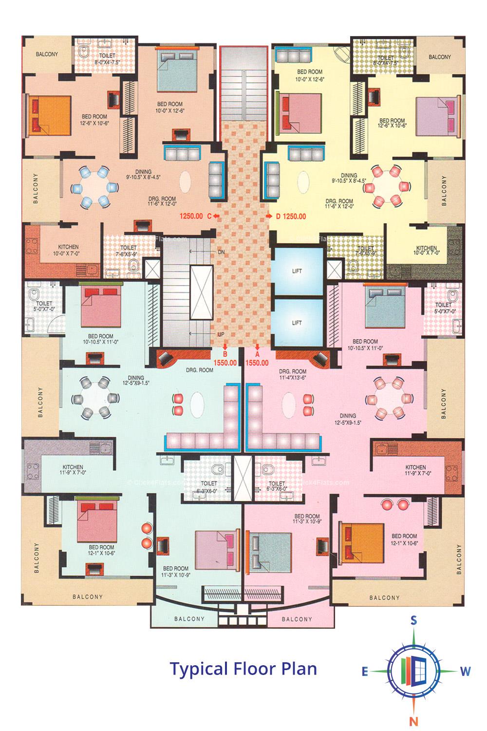 Jagmohan Golden Fortune Typical Floor Plan